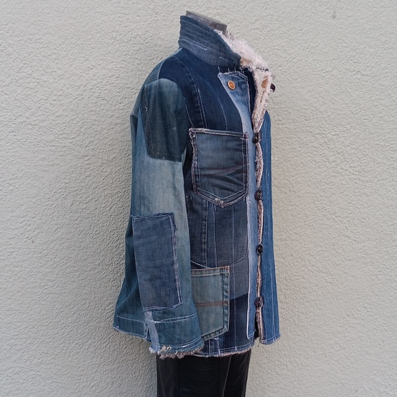 BASTARD DENIM VINTAGE UNISEX PATCHWORK LUXURY DENIM COAT/JACKET - Picture 5 of 16